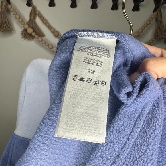 Columbia Blue Pink Quarter Button Pullover Fleece - Picture 3 of 3